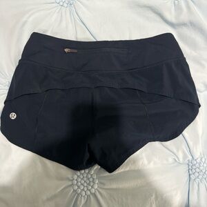 lululemon athletica Black Athletic Shorts with Wide Waistband and Sleek Design